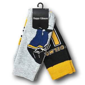 2-Pack Happy Gilmore Movie Funny Novelty Crew Socks - NWT